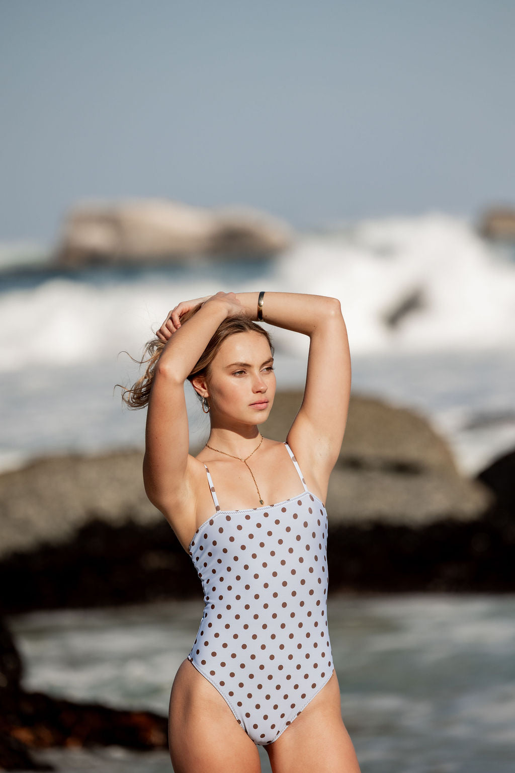 Amy one piece | Blueberry Polka Dot